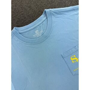 Southern Tide Light Blue Pocket T Shirt Mens Size M Cotton Nautical Fish Logo